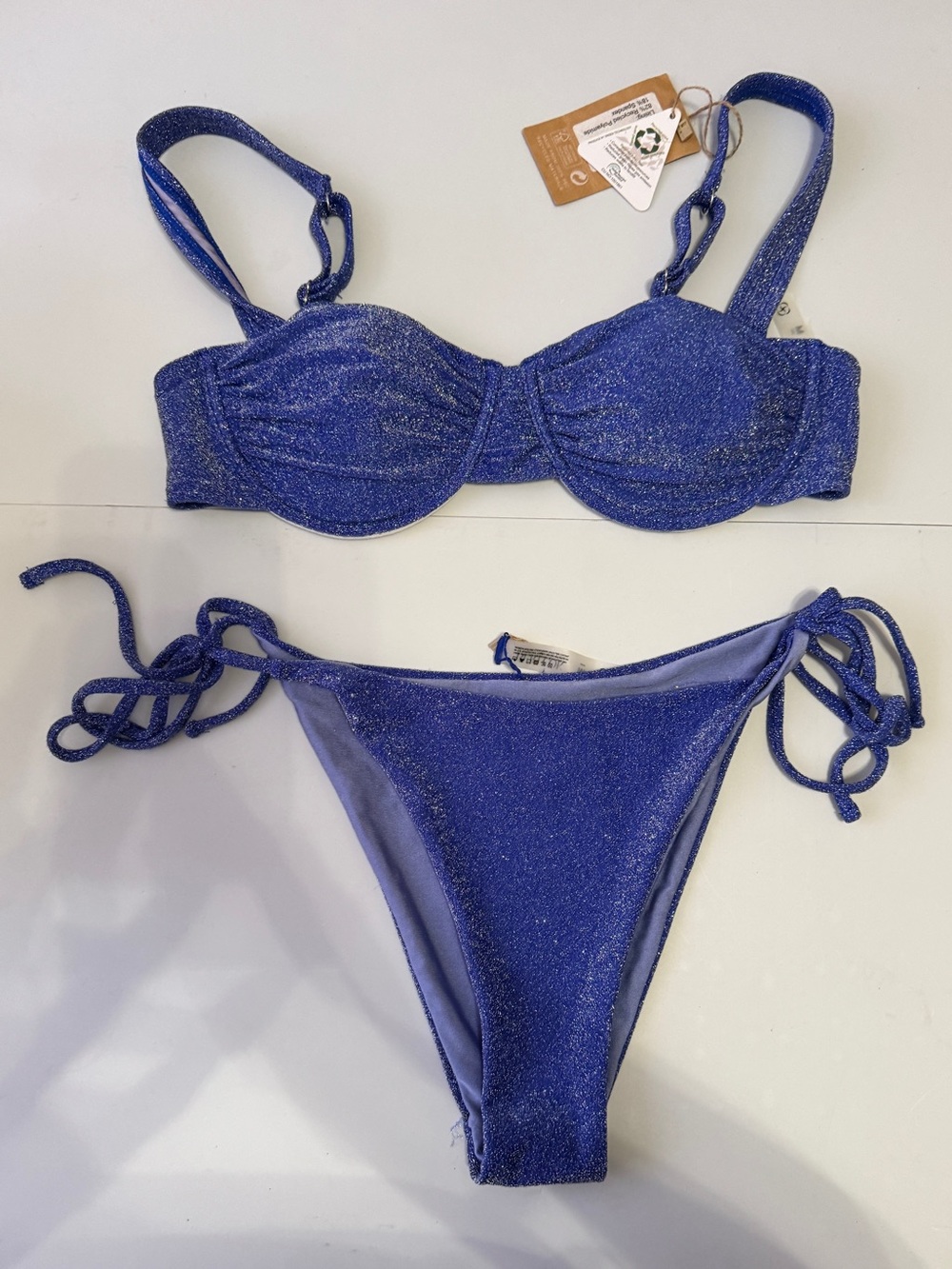 Women's Shimmering Blue Bikini Set by